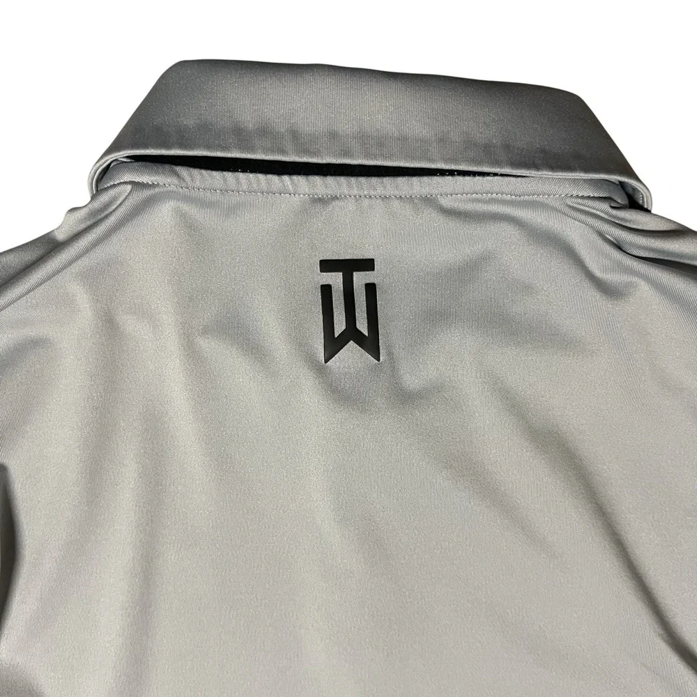 Nike Tiger Woods Custom Athlete TW Golf Polo DR5318-077 Photon Gray Stripe